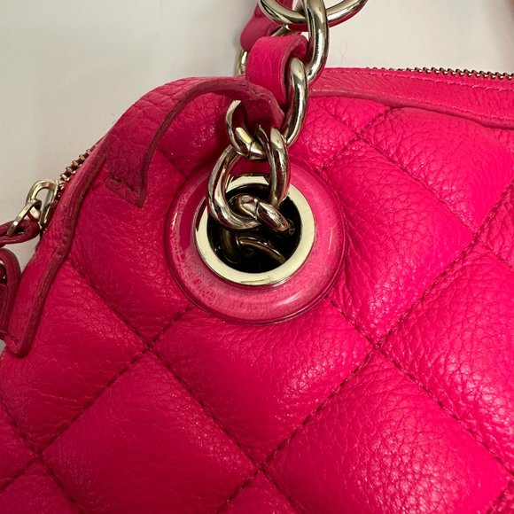 kate spade quilted purse with removable crossbody strap in hot pink, gold coast - Picture 5 of 9